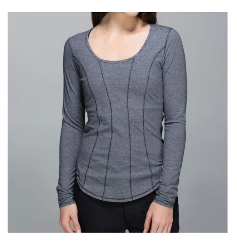 Lululemon Between the Lines Long Sleeve Micro Stripe Top Fits S